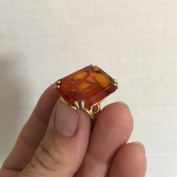 Amber  Coloured Ring - Picture 5 of 5